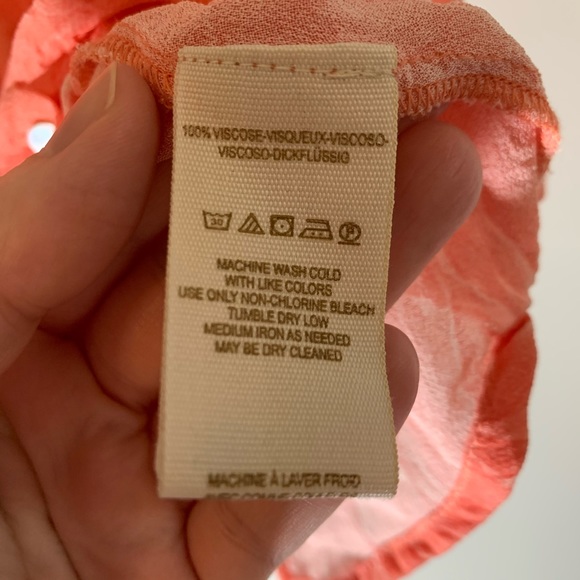 🔥SOLD🔥 We The Free FP Crinkle Button Down Shirt Coral XS - Picture 8 of 11